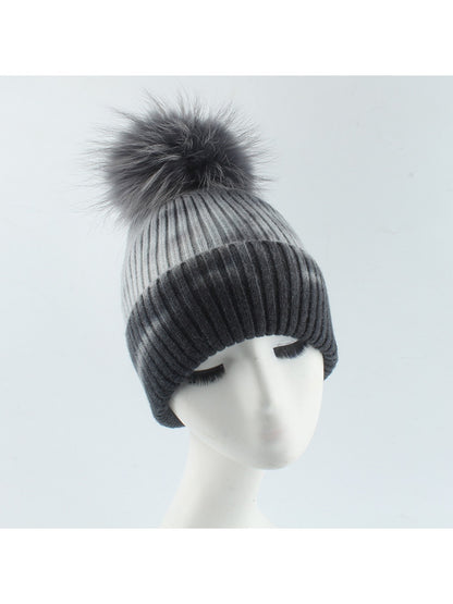 Haila - Ribbed Stripe Knit Beanie Hat
