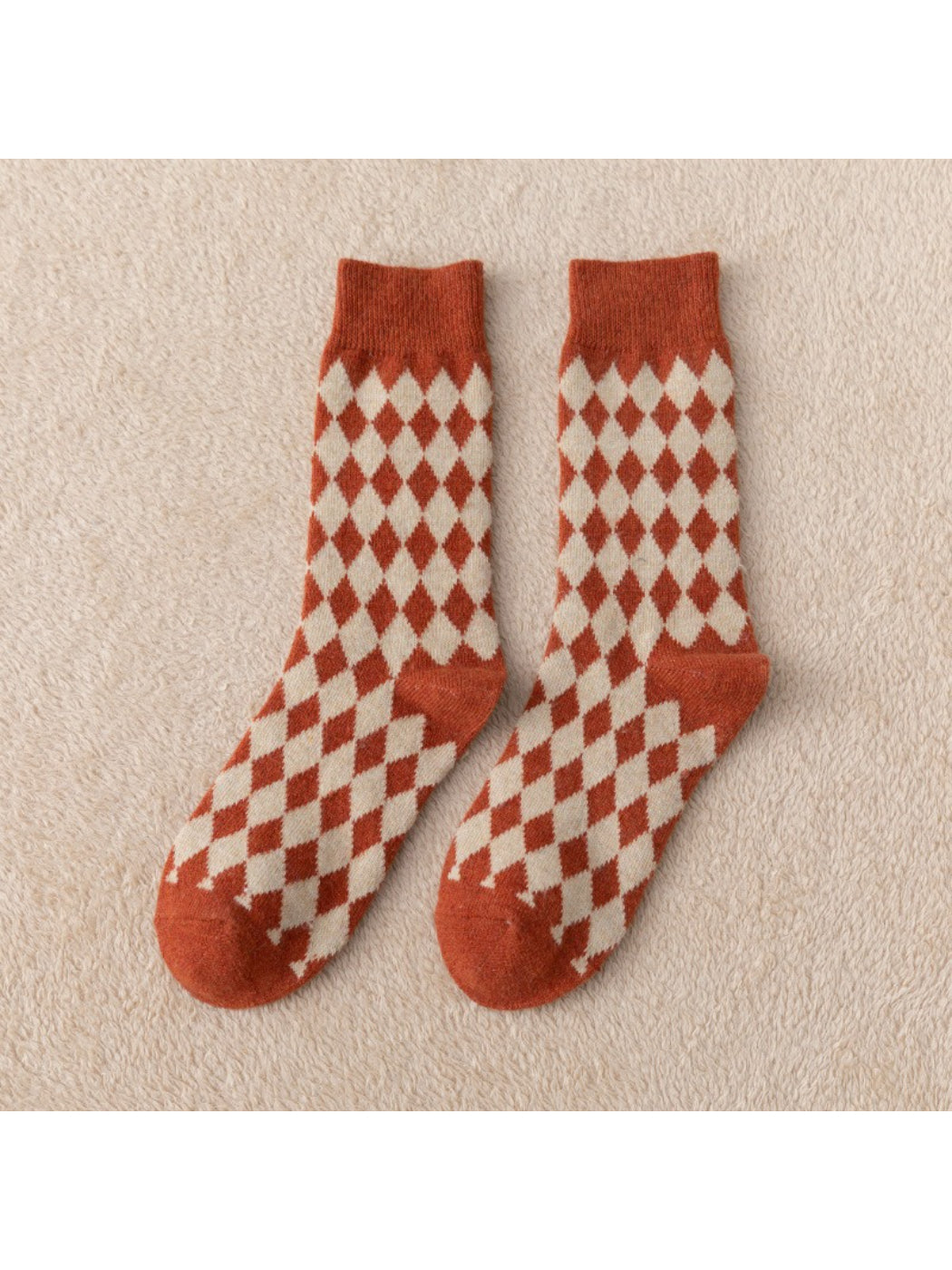 Rufia - Retro Argyle Warm Crew Socks