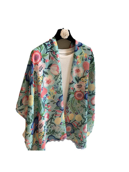 Scarvii - Botanical Illustrated Pattern Shawl Scarf