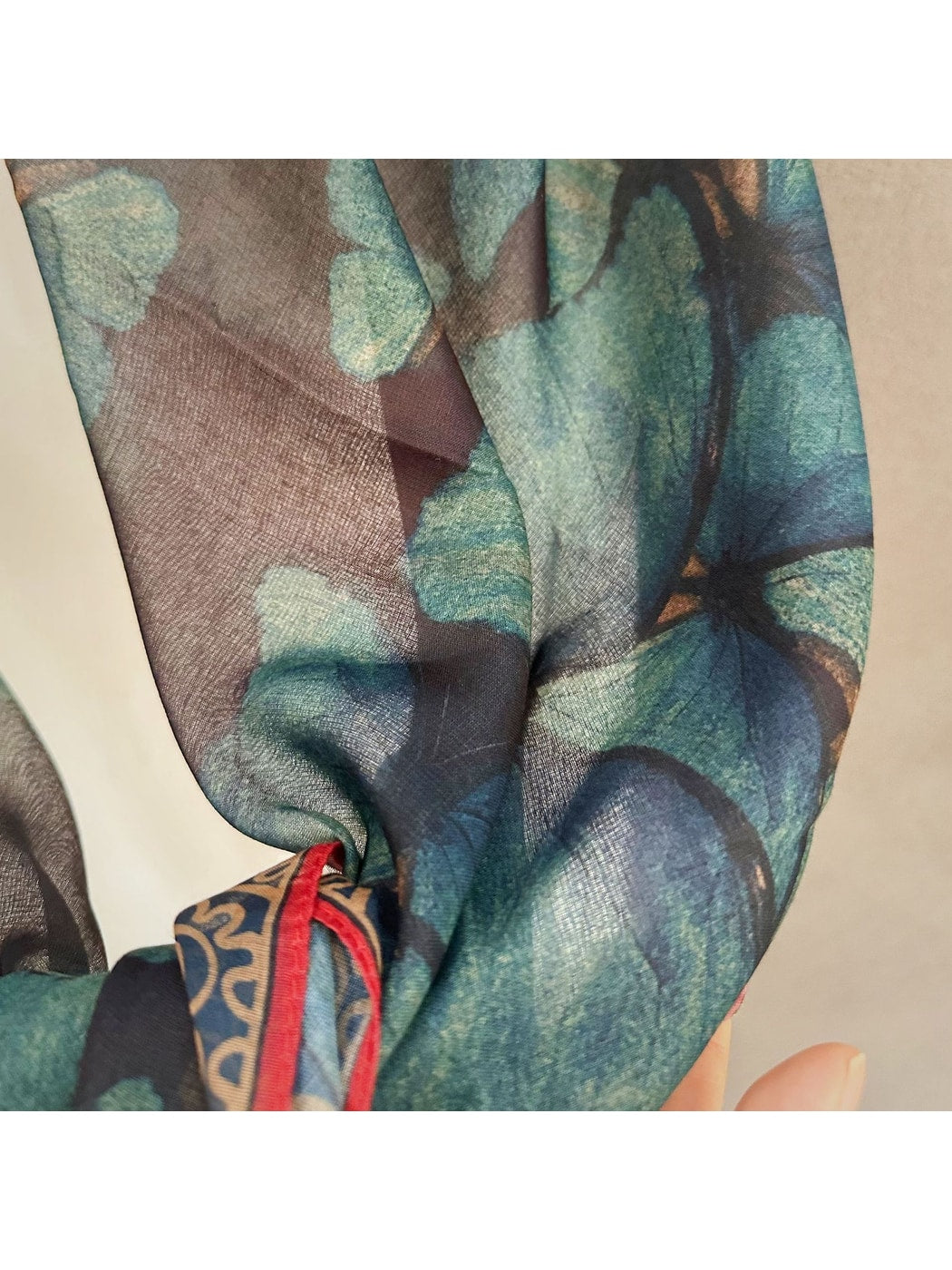 Scarvii - Green Butterfly Print Square Scarf