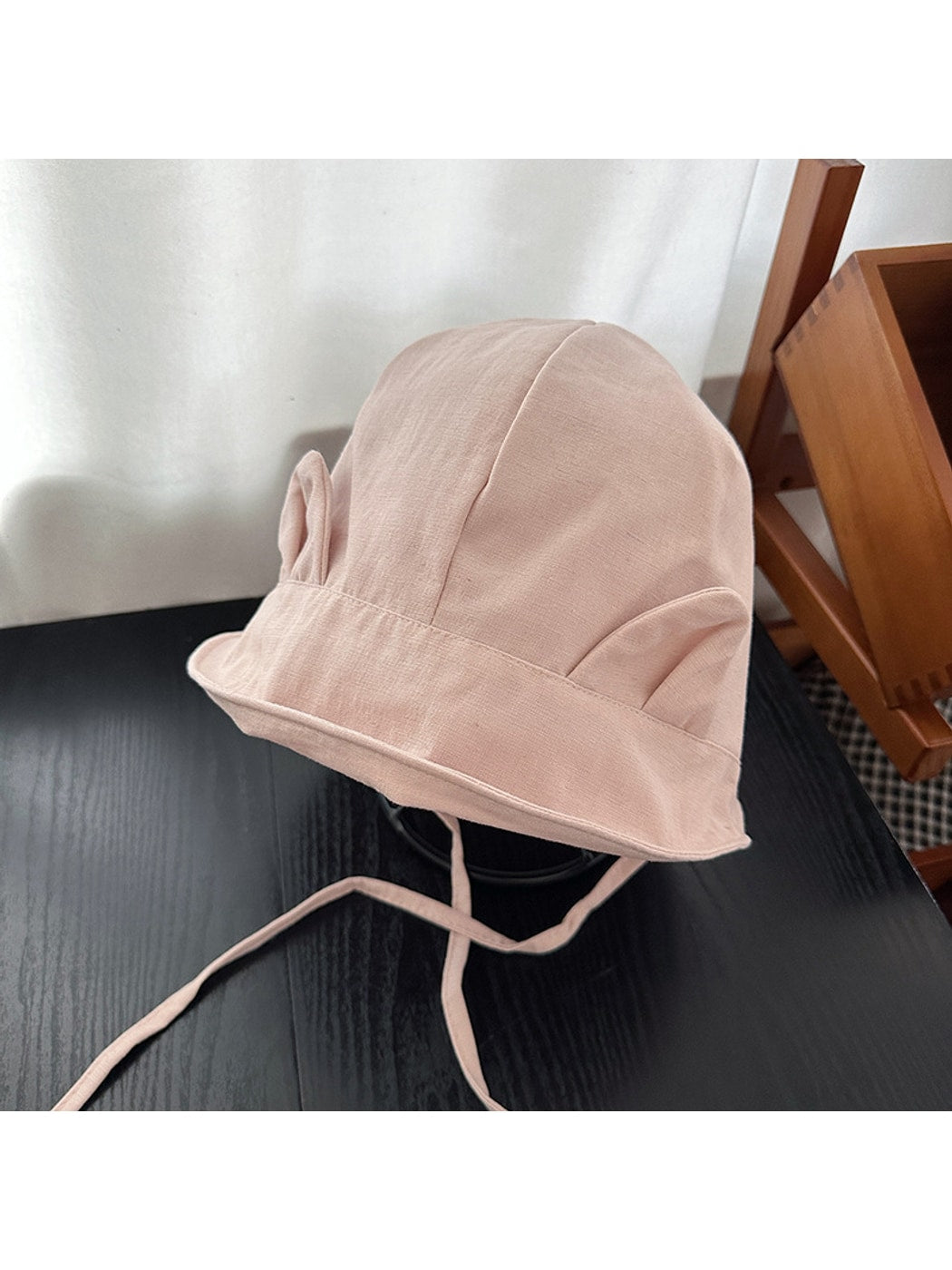 Haila - Solid Color Cat Ear Short Brim Bucket Hat