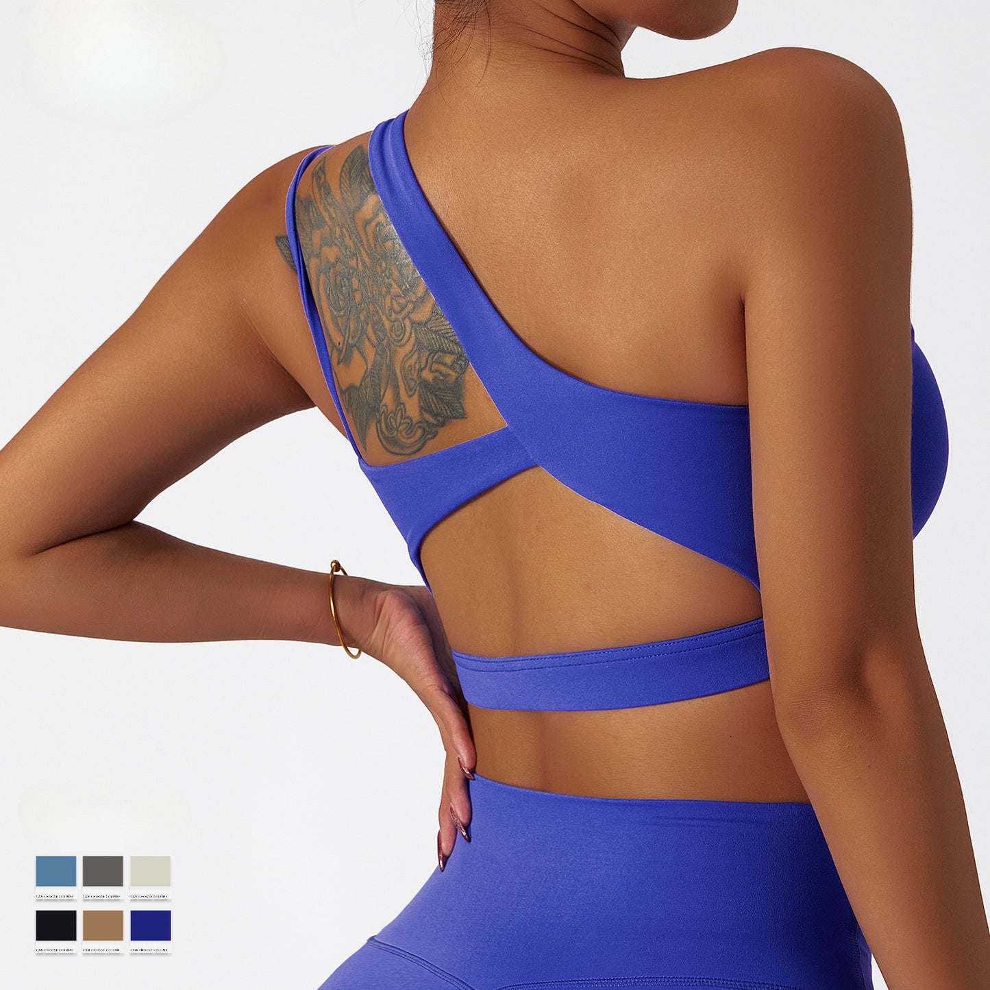 Stepo - Women's Asymmetrical One-Shoulder Yoga Sports Bra