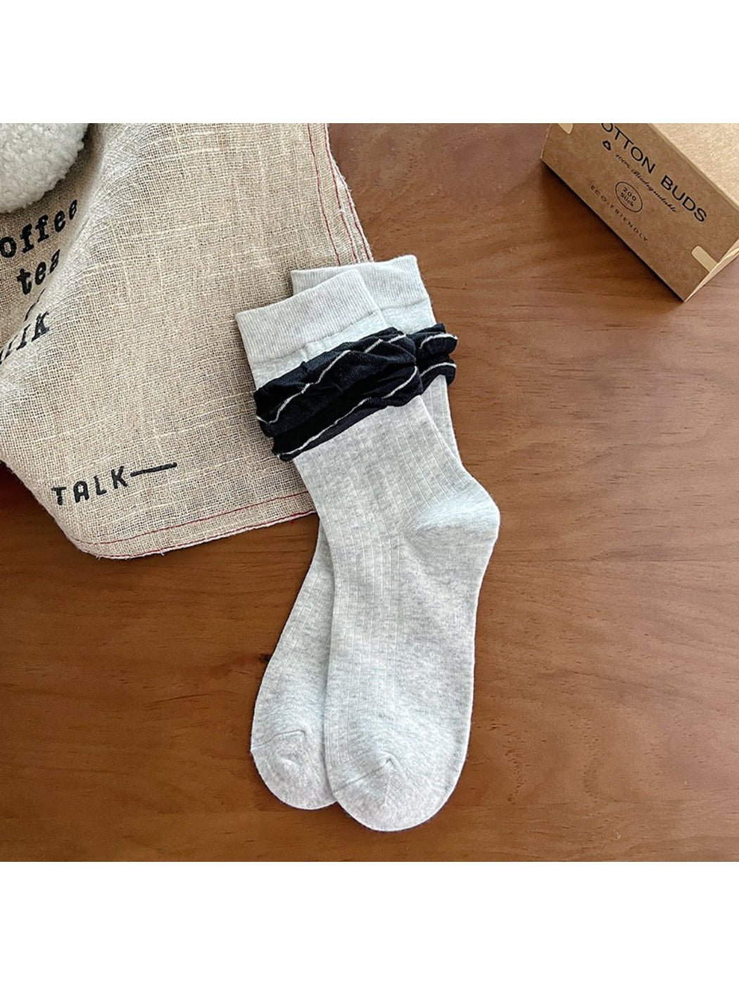 Rufia - Layered Ruffle Cozy Crew Socks