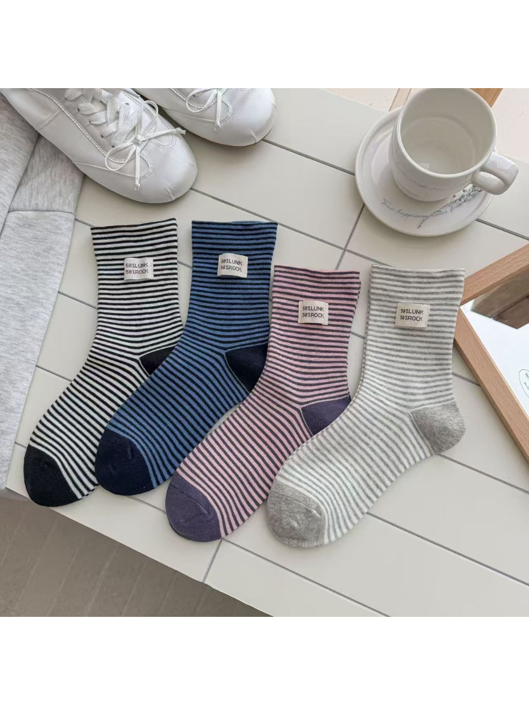 Rufia - Retro Stripe Stretch Crew Socks product image 8