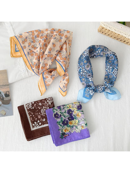 Scarvii Garden Floral Print Square Scarf