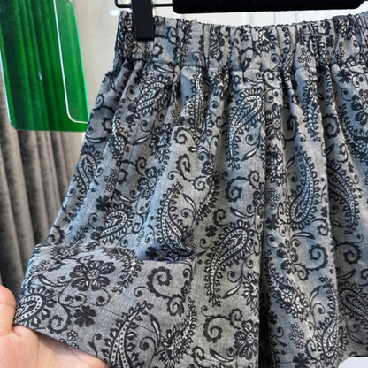 Shea - Paisley Print Stretchy Shorts - Comfort & Basic