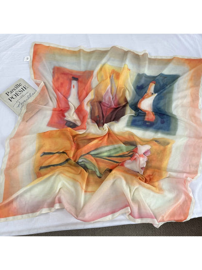 Scarvii - Soft Tone Patterned Square Scarf