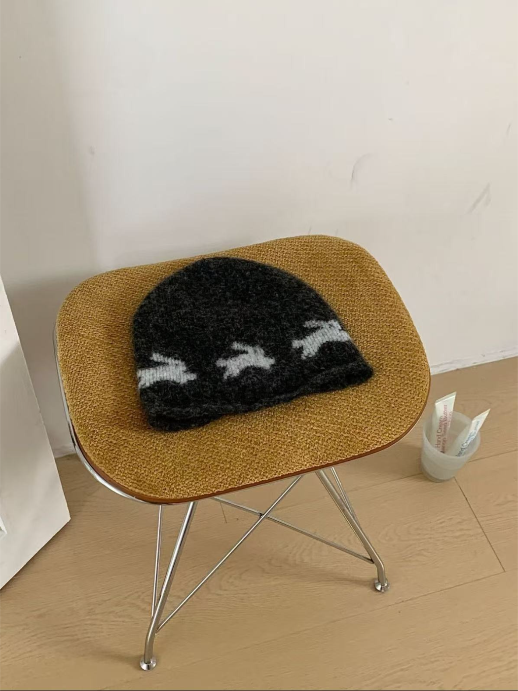 Haila - Bunny Motif Fuzzy Knit Beanie