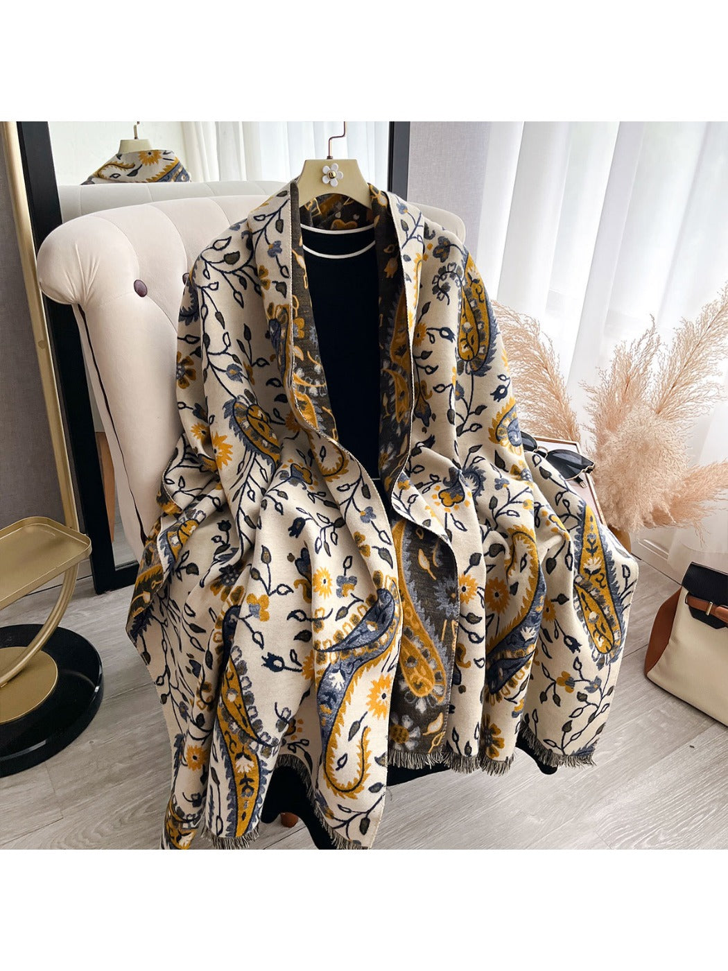 Scarvii - Double-Sided Paisley Print Scarf & Wrap