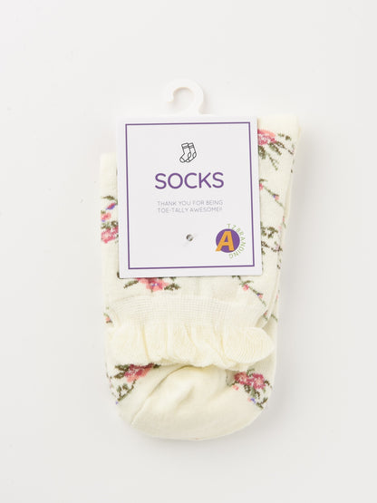 Rufia - Vintage Floral Lace Pattern Socks