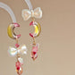 Earwish - Pink Moon and Bow Earrings - Sweet & Elegant