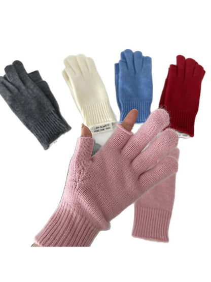 Gloving - Ribbed Cuff Label Fingerless Gloves