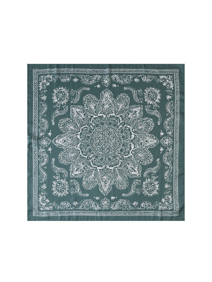 Scarvii - Graphic Circle Contrast Print Square Scarf