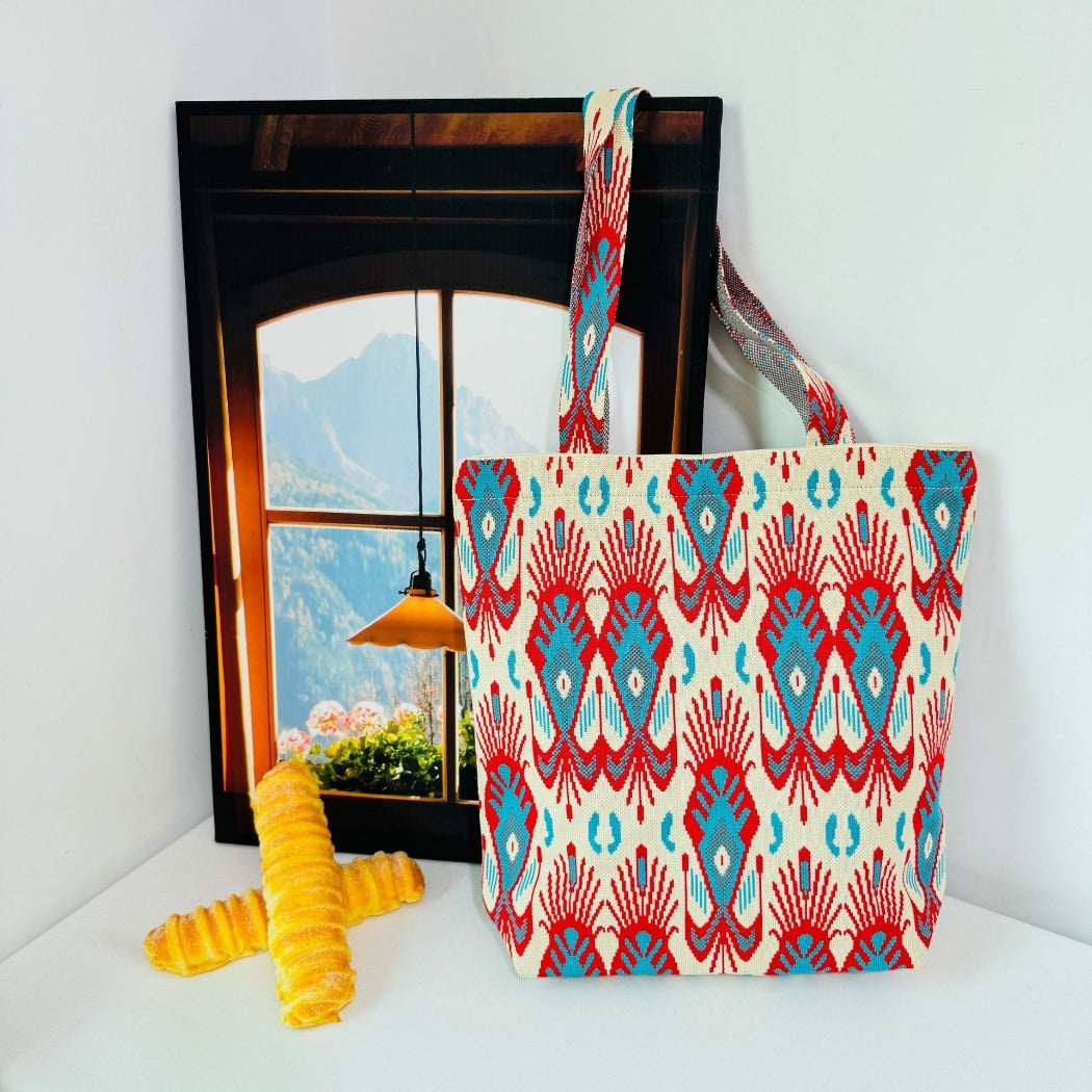 Cosbai - Atlas Print knit Shoulder Bag - Spacious & Vintage