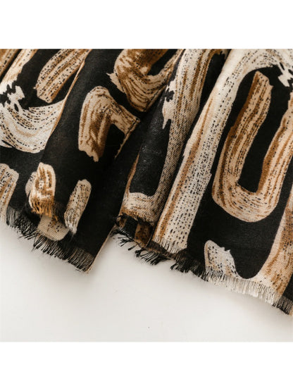 Scarvii - Abstract Brushstroke Pattern Scarf