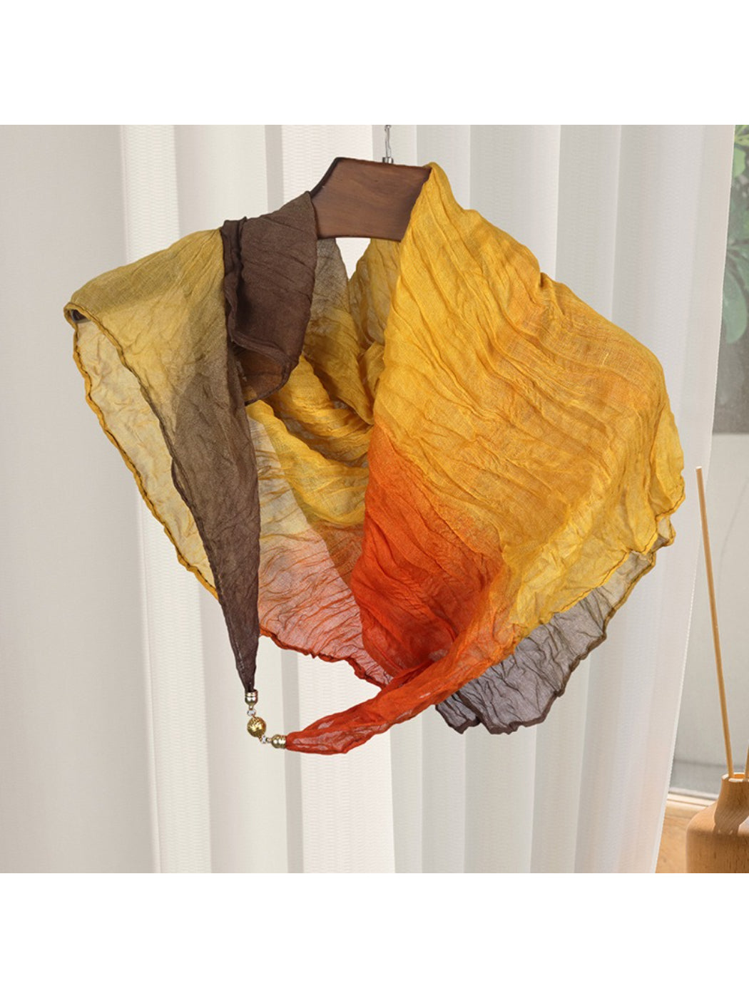 Scarvii - Sheer Crinkle Square Scarf