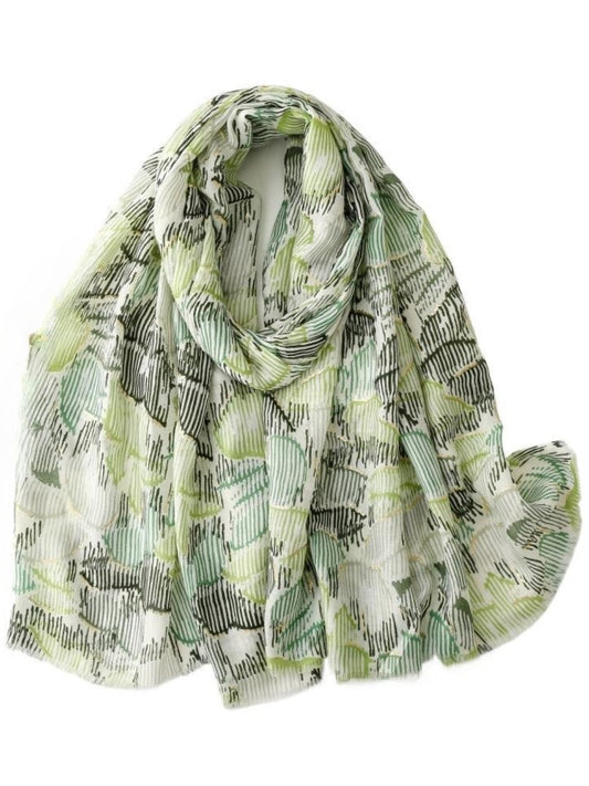 Scarvii - Unique Line-Floral Print Scarf