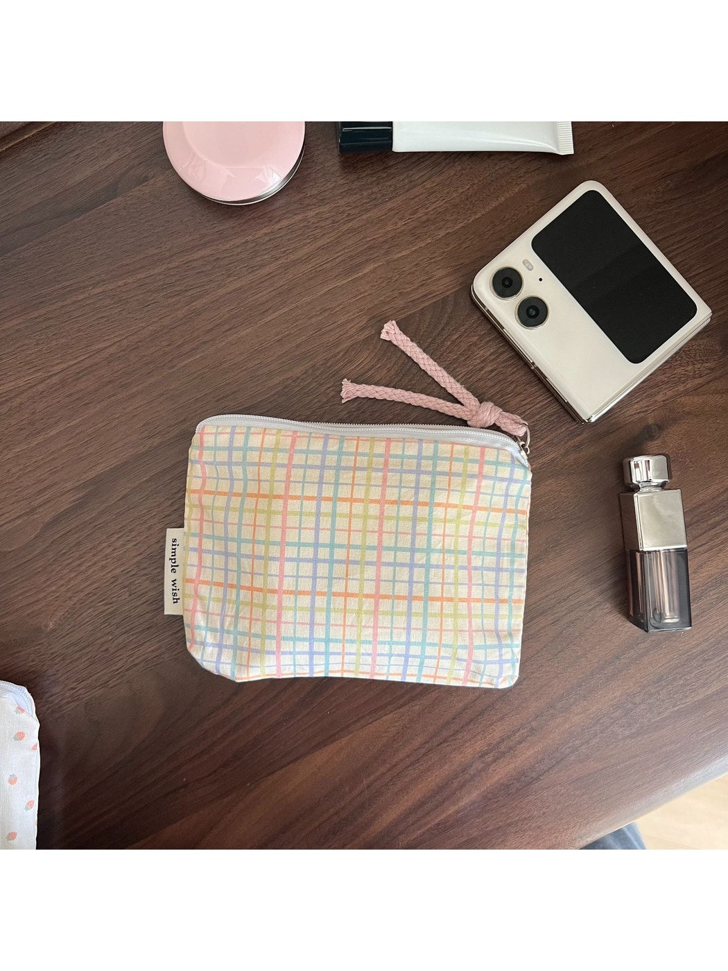 Cosbai - Sweet Pattern Zip Pouch Bag