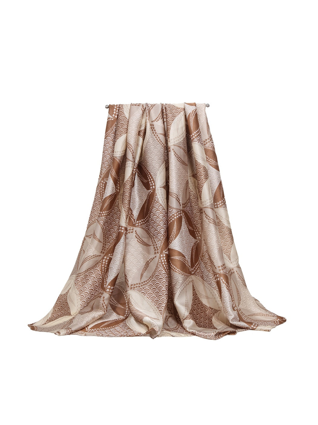 Scarvii - Four-leaf Geometric Print Long Scarf