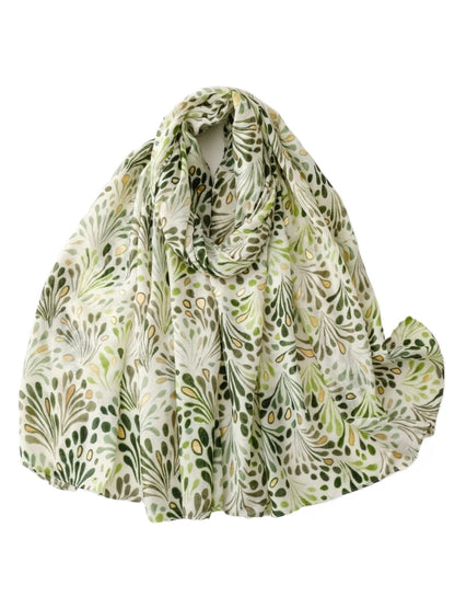 Scarvii - Botanical Fountain Print Wrap Scarf