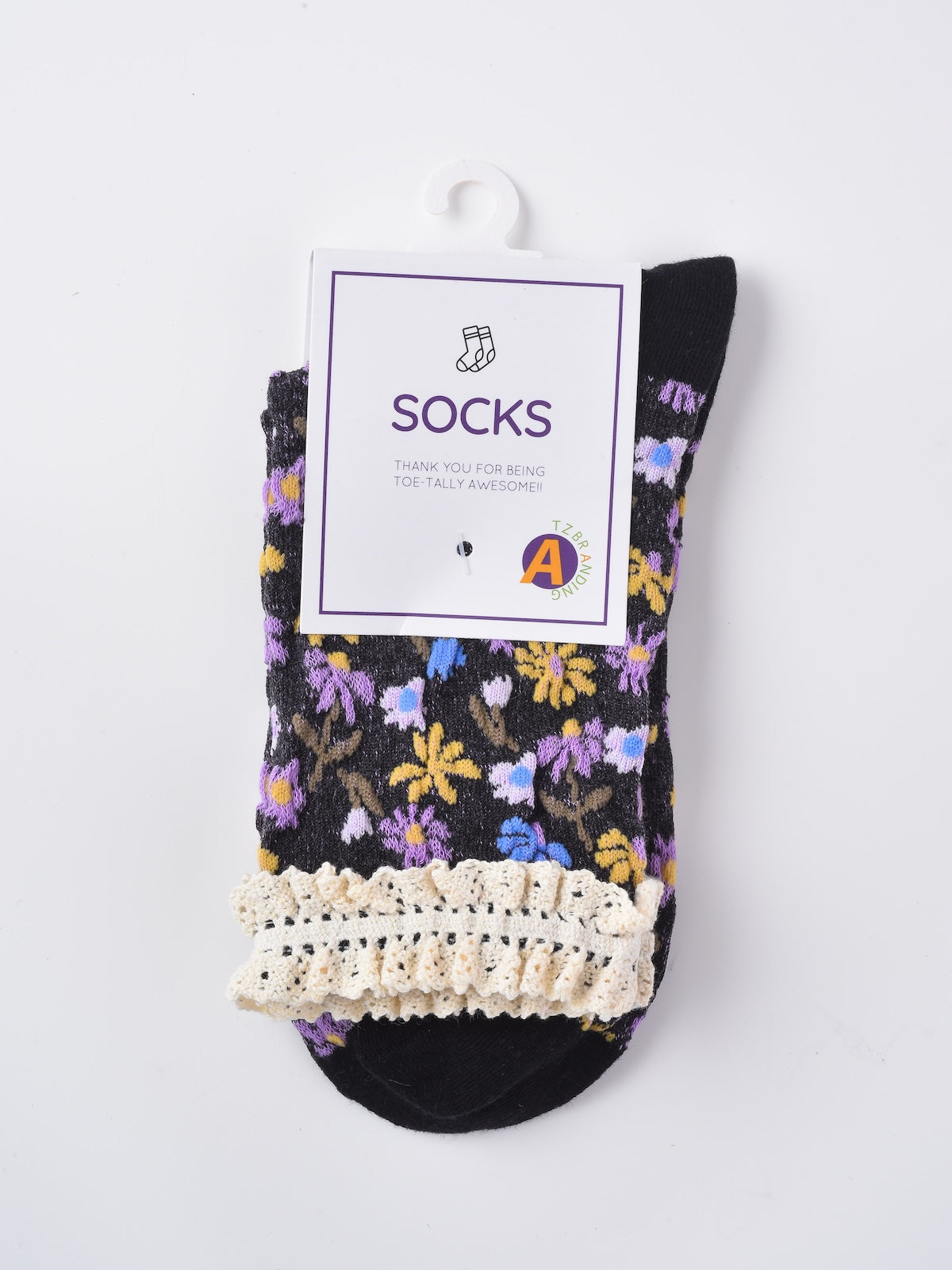Rufia - Lace Trim Floral Garden Socks