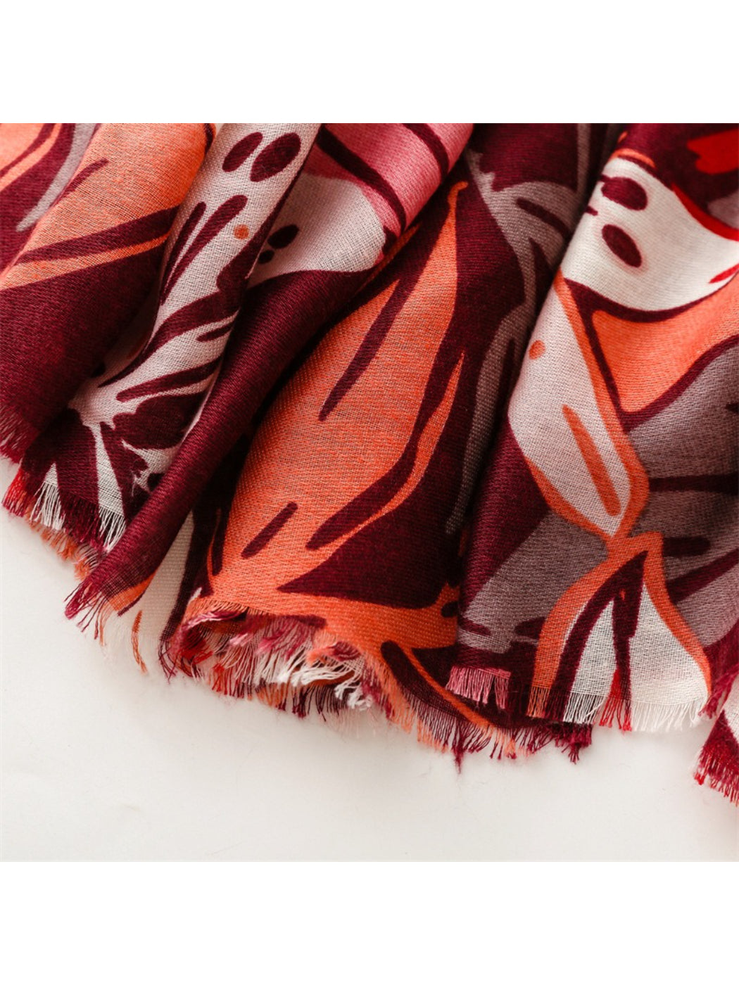 Scarvii - Modern Leaf Motif Printed Scarf