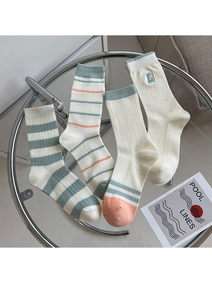 Rufia - Pastel Stripe Ribbed Crew Socks product image 2