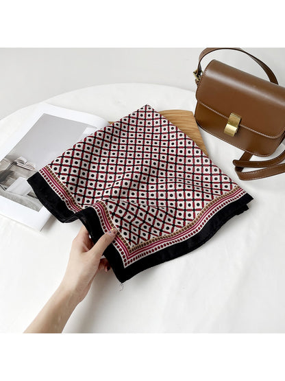 Scarvii - Geometric Diamond Grid Fashion Square Scarf