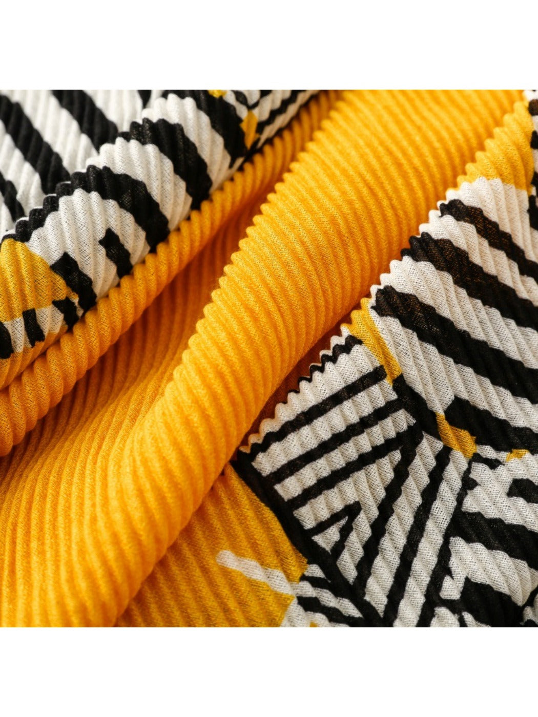 Scarvii - Yellow Zebra Print Crinkle Scarf