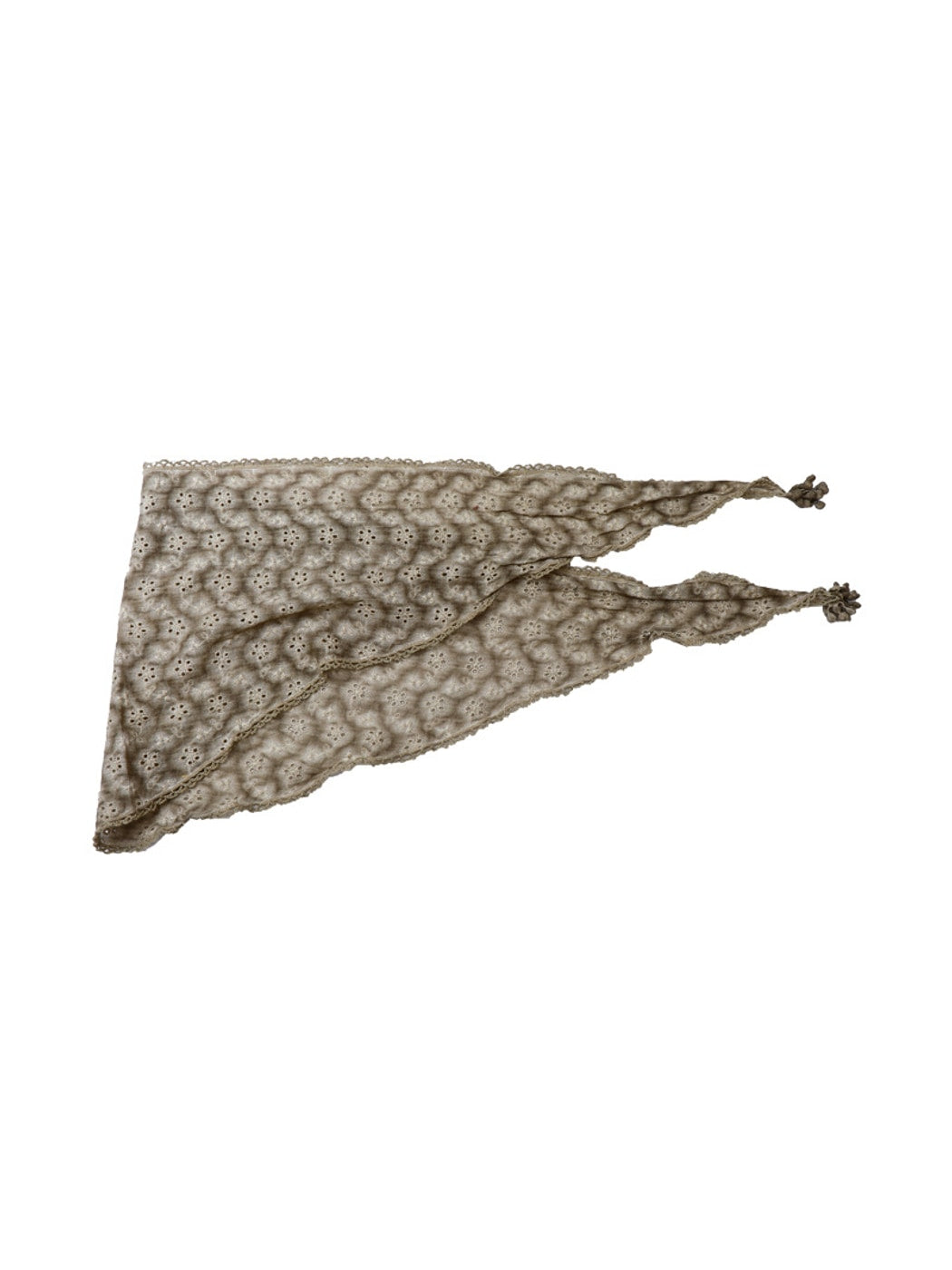 Scarvii - Floral Cutout Trim Triangle Bandana