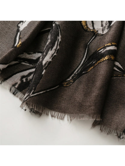 Scarvii - Abstract Tulip Sketch Print Scarf