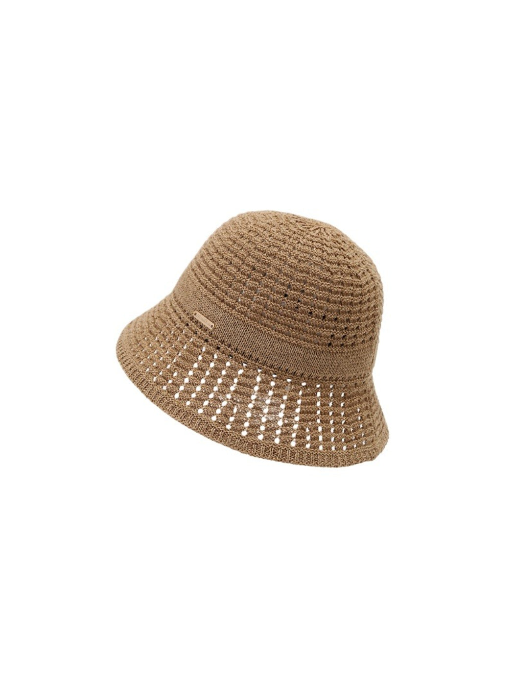 Side view of Haila vintage lace detail sun bucket hat showing the brim curve