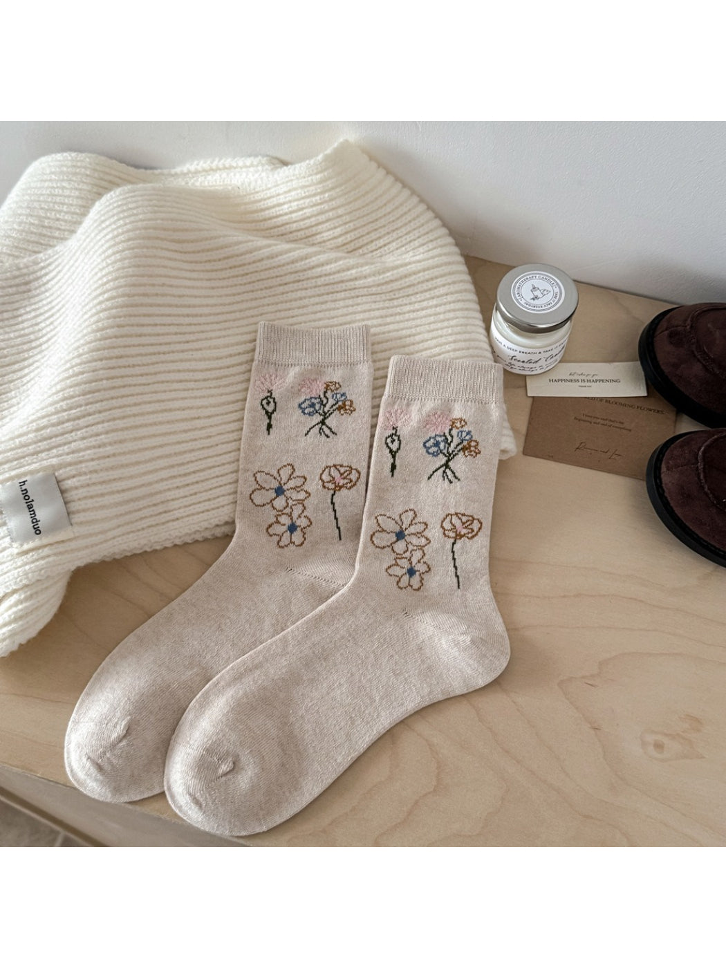 Rufia - All-Season Ribbed-Cuff Crew Socks