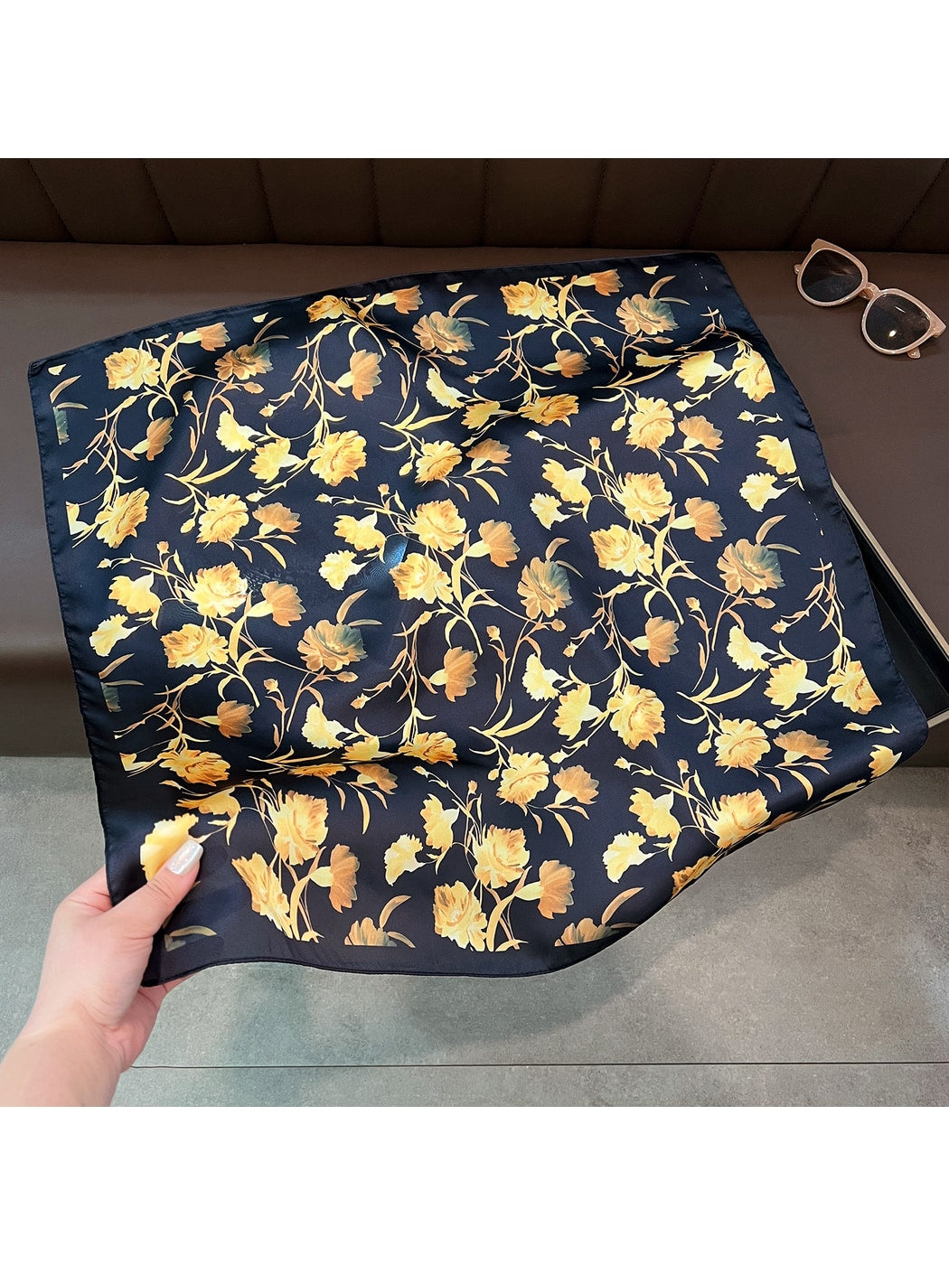 Scarvii - Watercolor Print Square Scarf for Everyday Styling