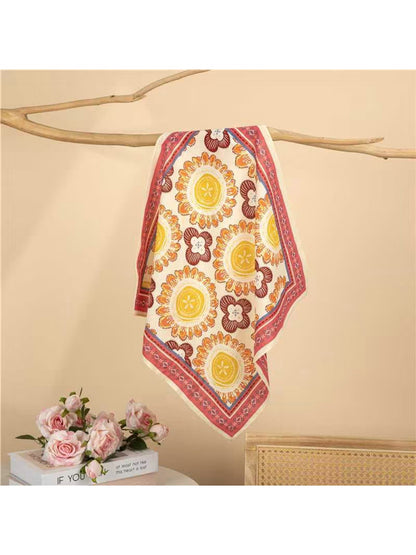 Scarvii - Fashion Style Floral Pattern Square Scarf