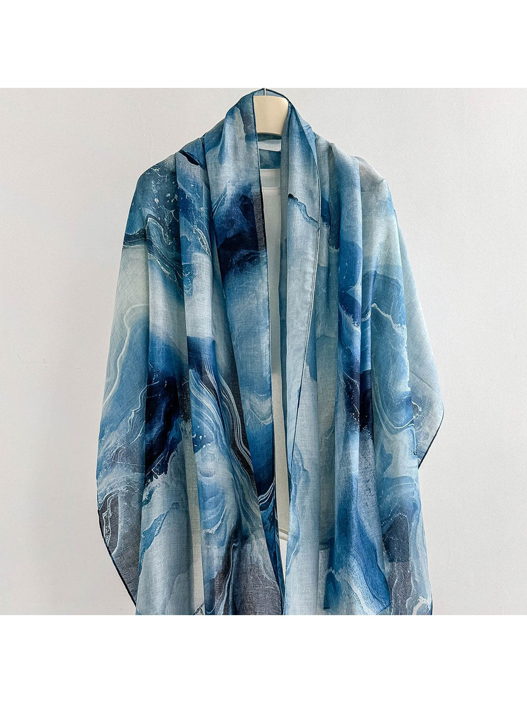 Scarvii - Elegant Marbled Print Summer Wrap Scarf