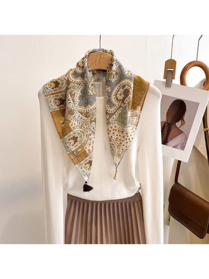 Scarvii Retro Print Workwear Neck Square Scarf product image