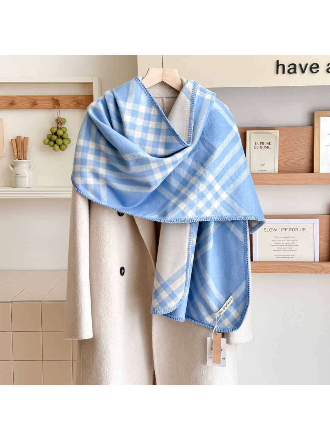 Scarvii - Plaid Reversible Cozy Wrap Scarf