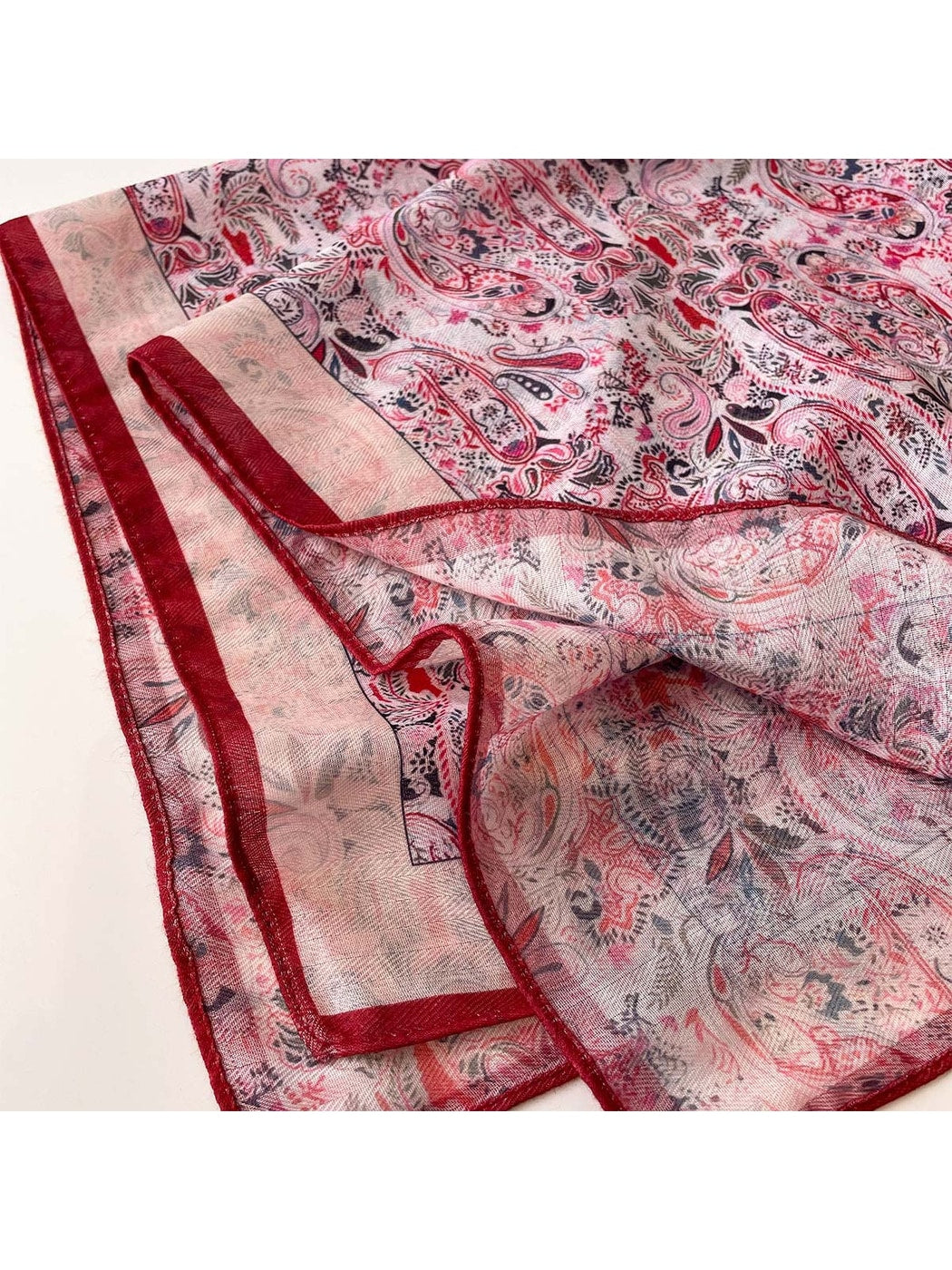 Scarvii - Paisley Floral Print Fashion Square Scarf
