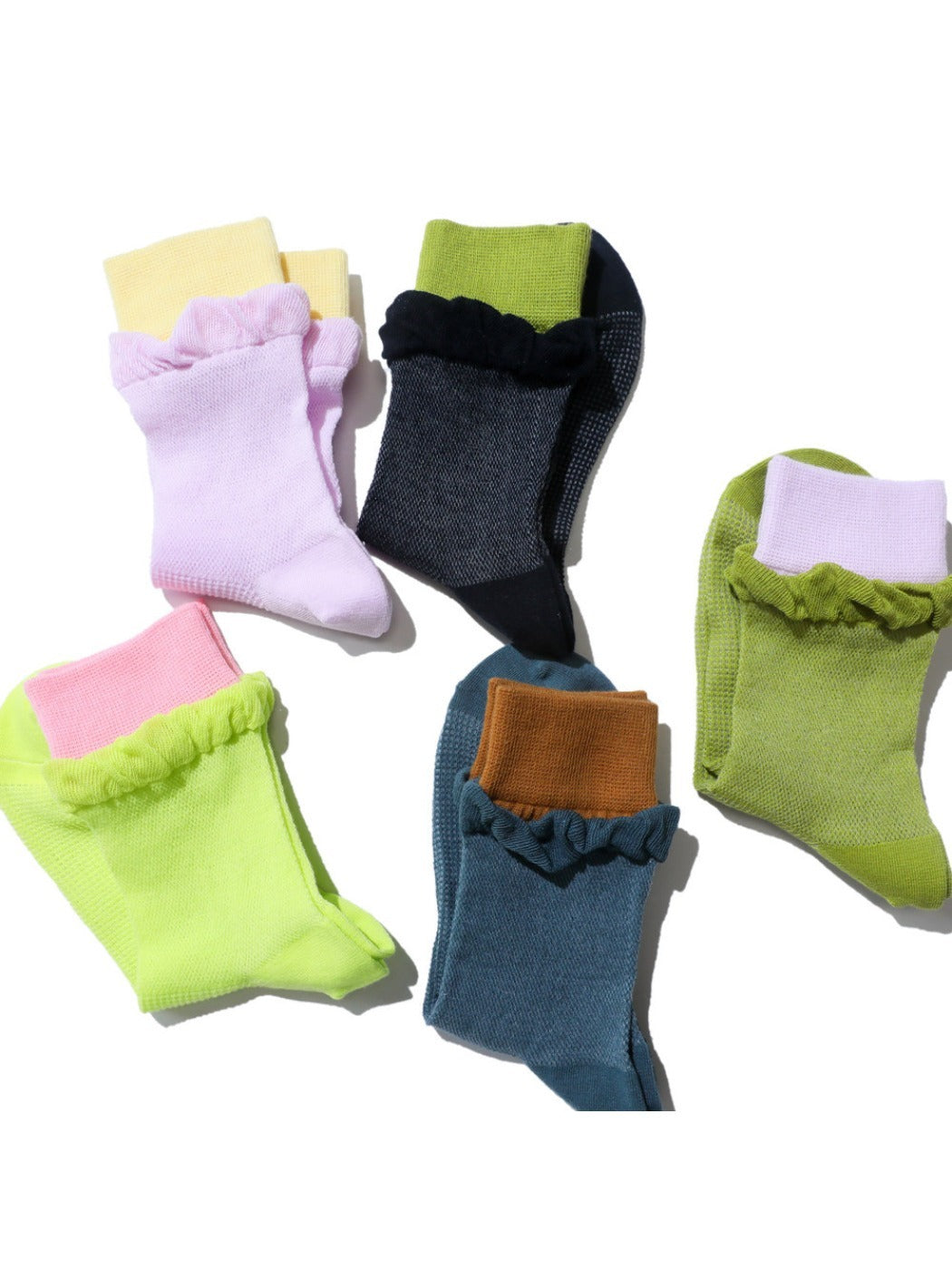 Rufia - Women's Color-blocked Cuff Socks