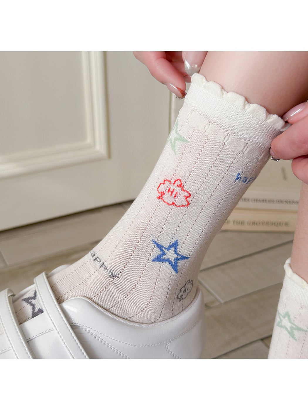Rufia - Women's Playful Pattern Crew Socks