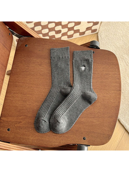 Rufia - Bee Embroidered Ribbed Crew Socks product image 7