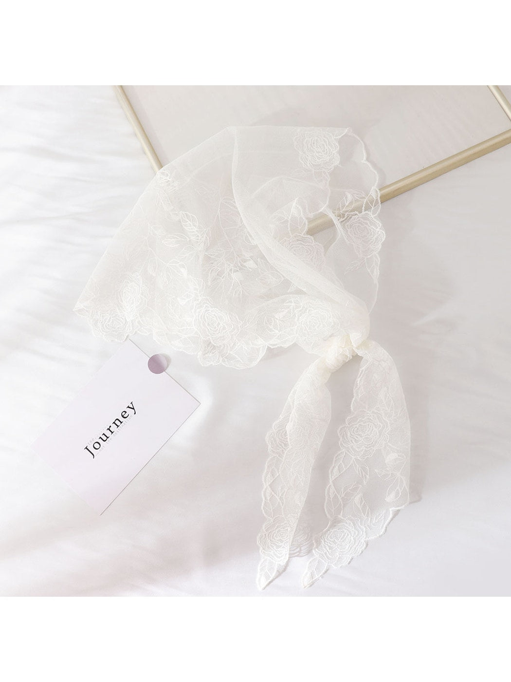 Scarvii - Rose Embroidered Lace Triangle Bandana