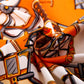 Scarvii - Pumpkin Carriage Print Square Scarf - Vintage & Playful