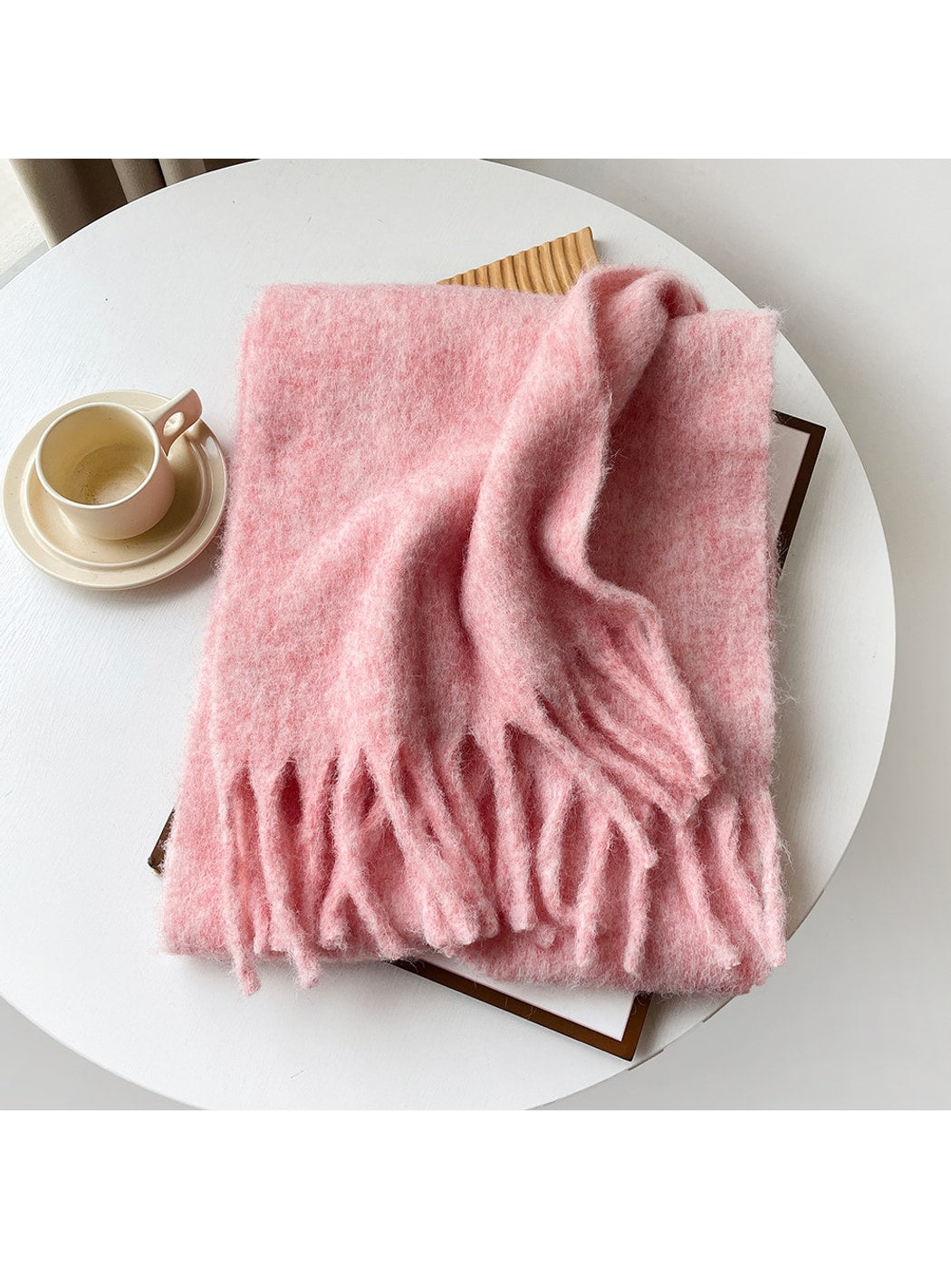Scarvii - Brushed Solid Color Fringe Scarf