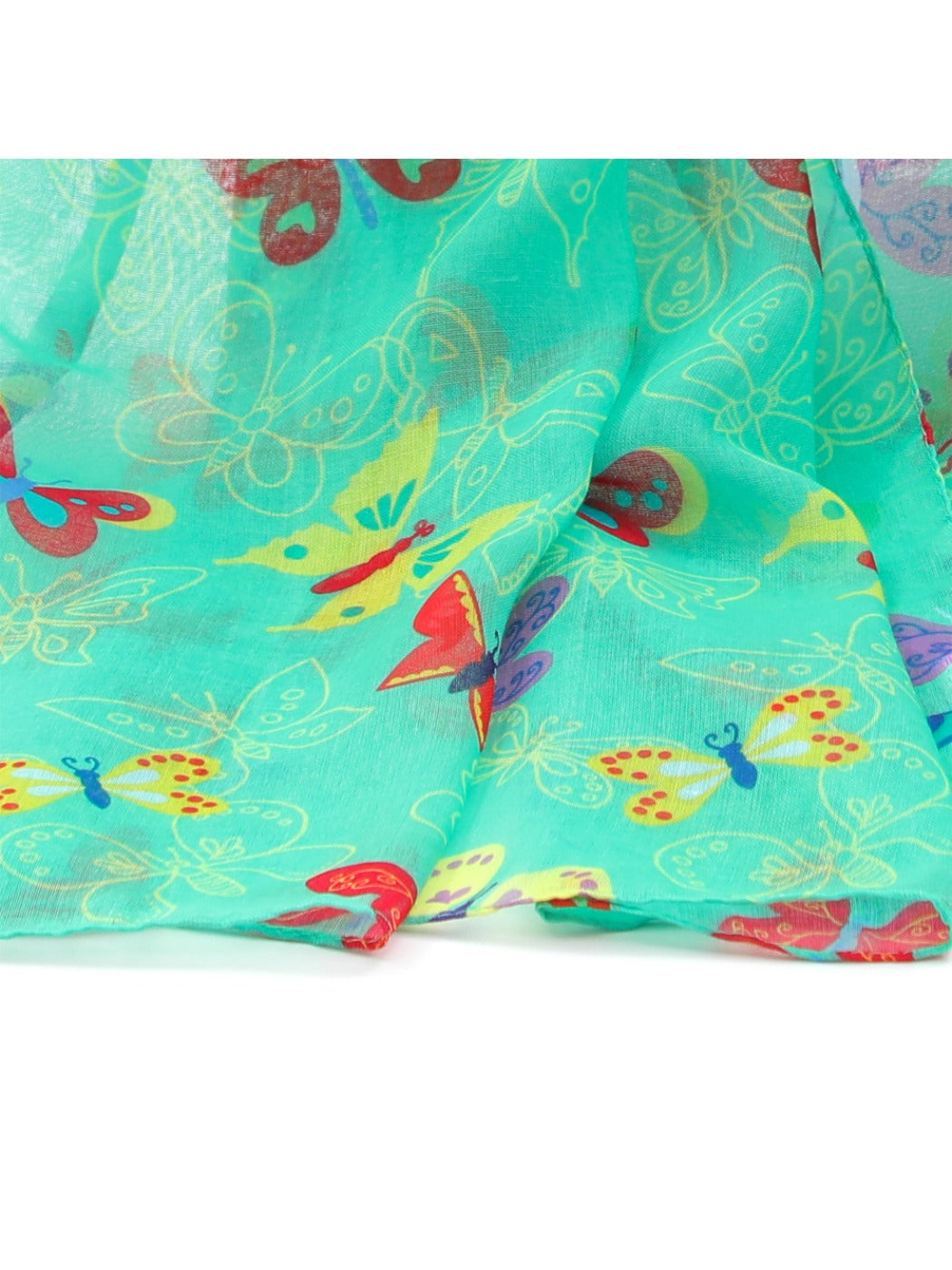 Scarvii - Green Butterfly Print Fashion Scarf