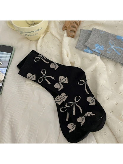 Rufia - Bow Pattern Crew Socks