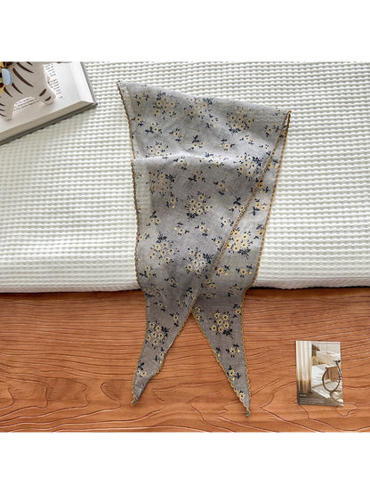 Scarvii - Daisy Print Gold Edge Scarf