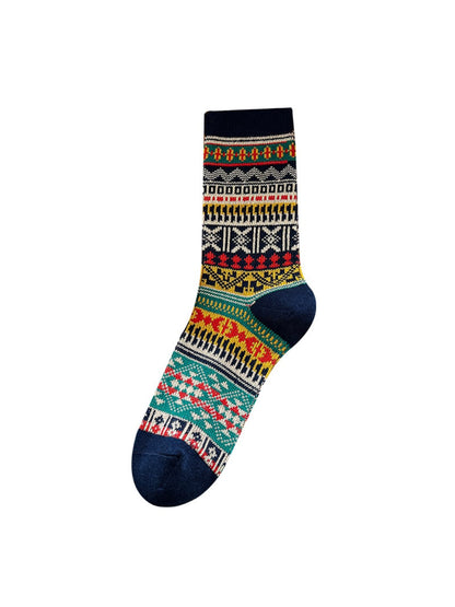 Rufia - Retro Style Mid-Calf Socks for Women