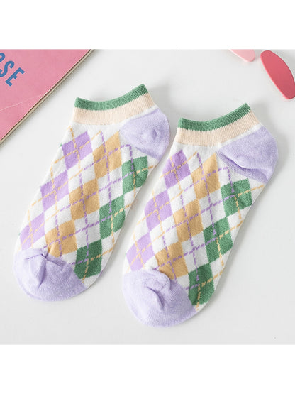 Rufia - Fresh Printed Ruffle Trim Ankle Socks